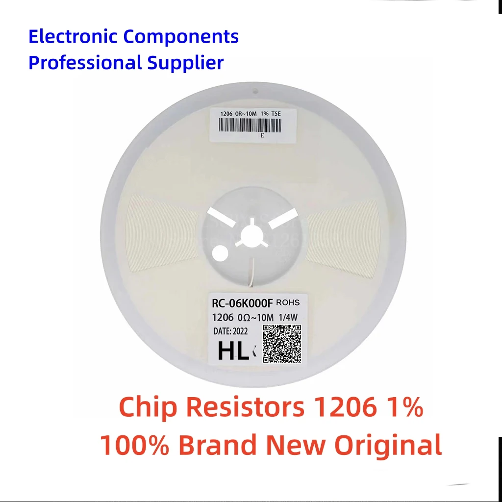 

5000PCS 1206 Resistor SMD CHIP 1% 0 ohm ~ 10M ohm 1K 2.2K 10K 100K 0 1 10 100 150 220 330 ohm 1R 10R 100R 150R 220R 330R RC061%1