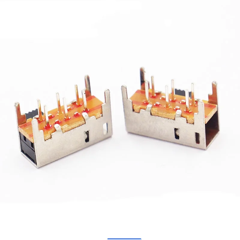 SK-22H05 dual-row 6-pin toggle power switch 2-position horizontal side-toggle audio power amplifier switch heat-resistant