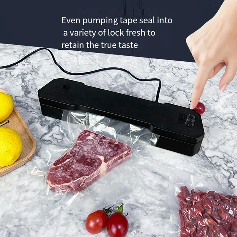 Vacuum Sealing Machine Food Preservation-Vacuum Sealer Machine With Build-In Cutter Automatic Air Sealing System,US Plug