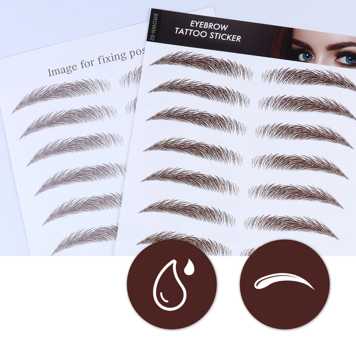 

4 Pcs Waterproof Eyebrow Stickers False Magnetic Stencils 6D Hair Like Brow Transfer Tools Brown Reusable Cosmetics Makeup