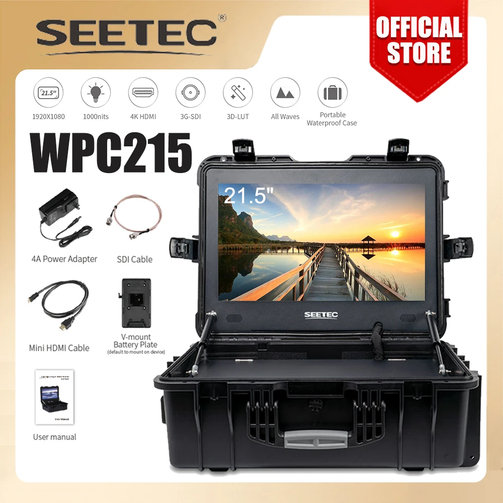 

SEETEC WPC215 21.5Inch Director Monitor Portable Carry-on 1000nit High Bright Full HD 1920x1080 Camera Photographic Professional