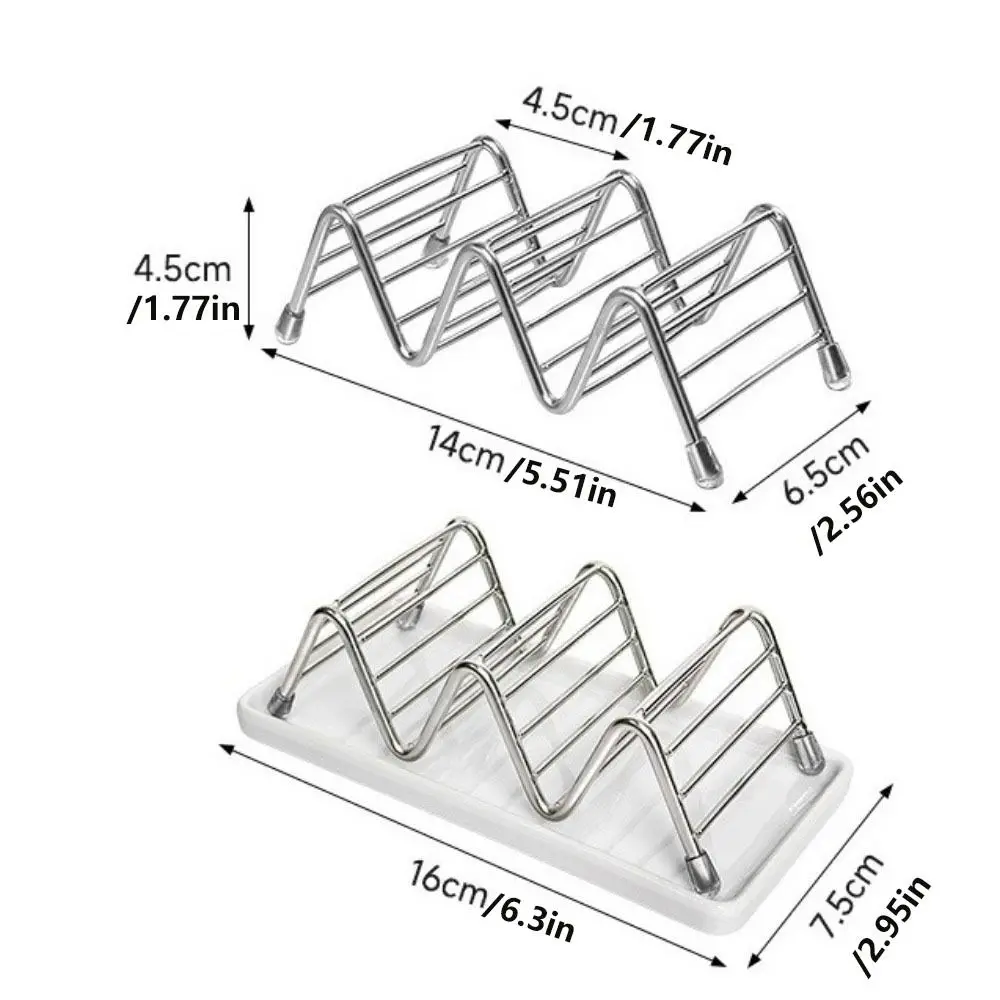 Stainless Steel W-Shaped Soap Holder Non-slip Space Saving Soap Dish W-Shaped Drain Tray Soap Storage Rack Sink Countertop