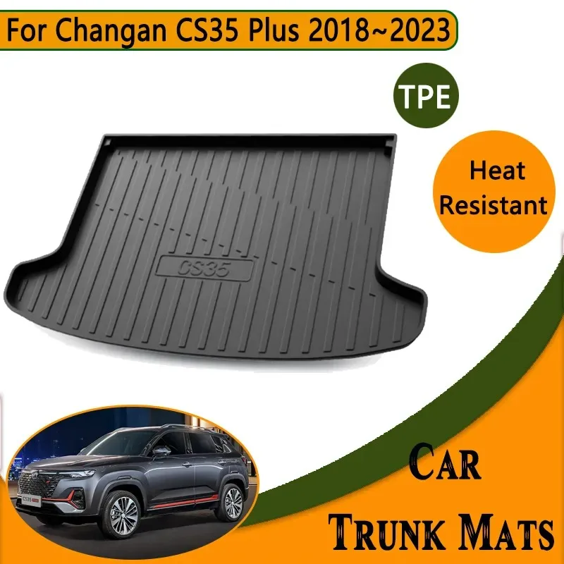 

Car Rear Trunk Mat for Changan CS35 Plus 2020 Accessories 2018~2024 Easy Clean Waterproof Carpet Anti-dirty Tray TPE Storage Pad