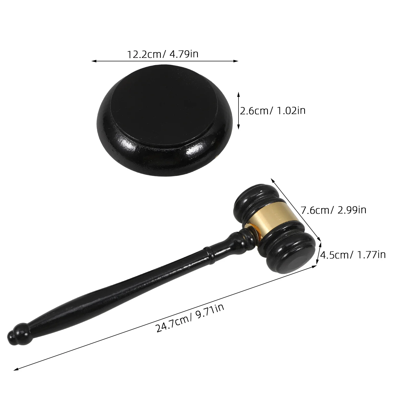 Martillo de madera maciza para niños, bloque de sonido, martillo de cancha para juez, abogado, subasta, mazo de madera, juego de rol, escritorio, 1 Juego