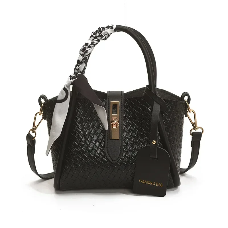 

Heartbeat Sensor! 2025 Summer Textured Bucket Bag - Silk Scarf Trim, Bag with Pouch Design, Crossbody/Handheld