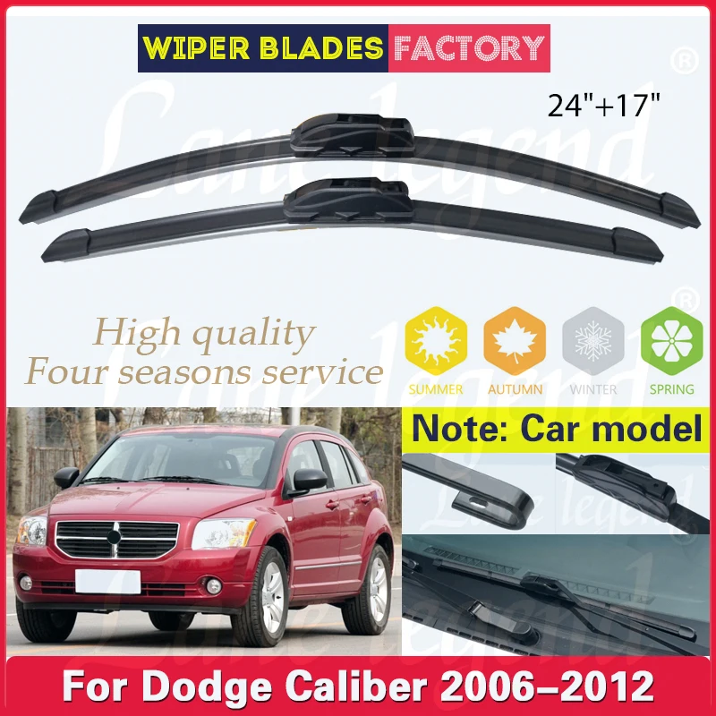 

For Dodge Caliber 2006 - 2012 Car Front Wiper Blades Windshield Windscreen Clean Window Car Rain Brushes 24"+17" Car Accessories