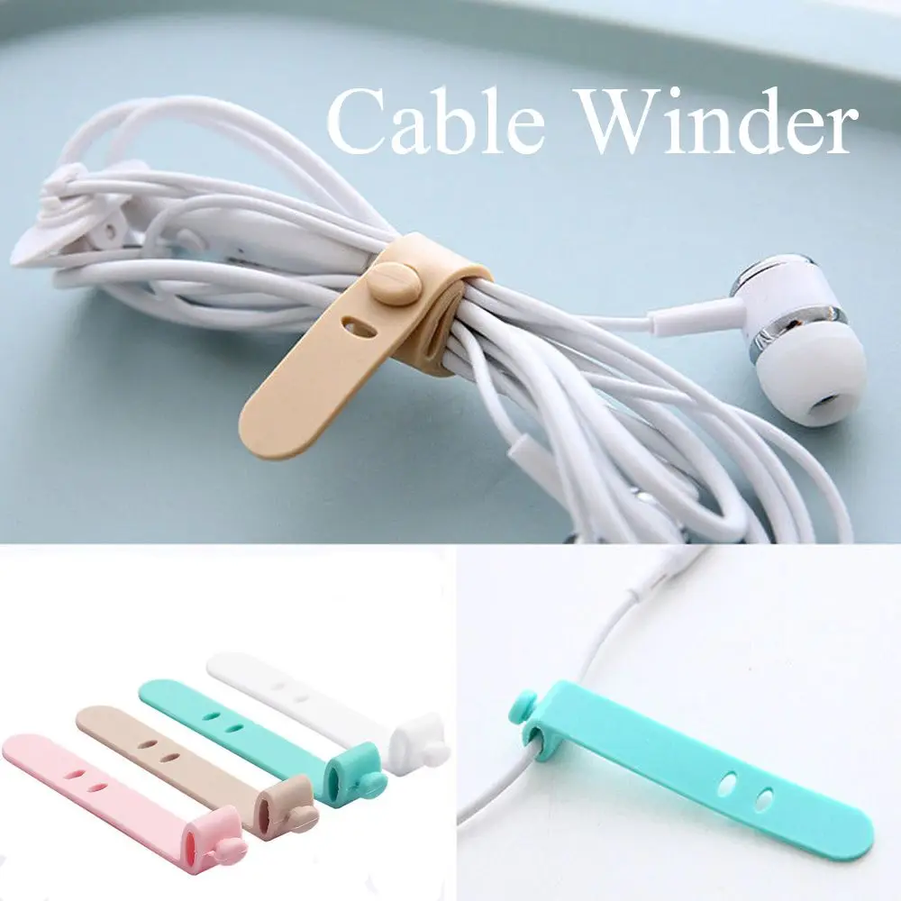 4/8PCS Straps Organizer Headphones Earphone Cable Ptotector USB Wire Tie Cord Clip Cable Winder