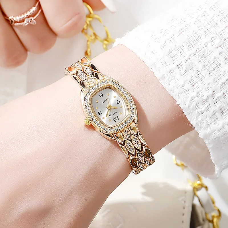 Diamond Studded Women Watch Brand Ladies Quartz Watch Wine Barrel Shaped Bracelet Wristwatches Dropshipping Pagani Design