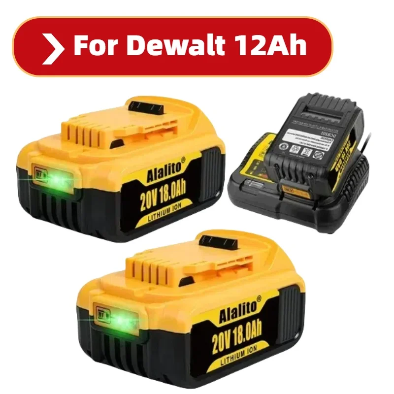 

20V 3.0Ah/6.0Ah/9.0Ah for Dewalt DCB200 Battery Replacement Battery Compatible with DCB206 DCB207 DCB204 DCB203 +battery charger