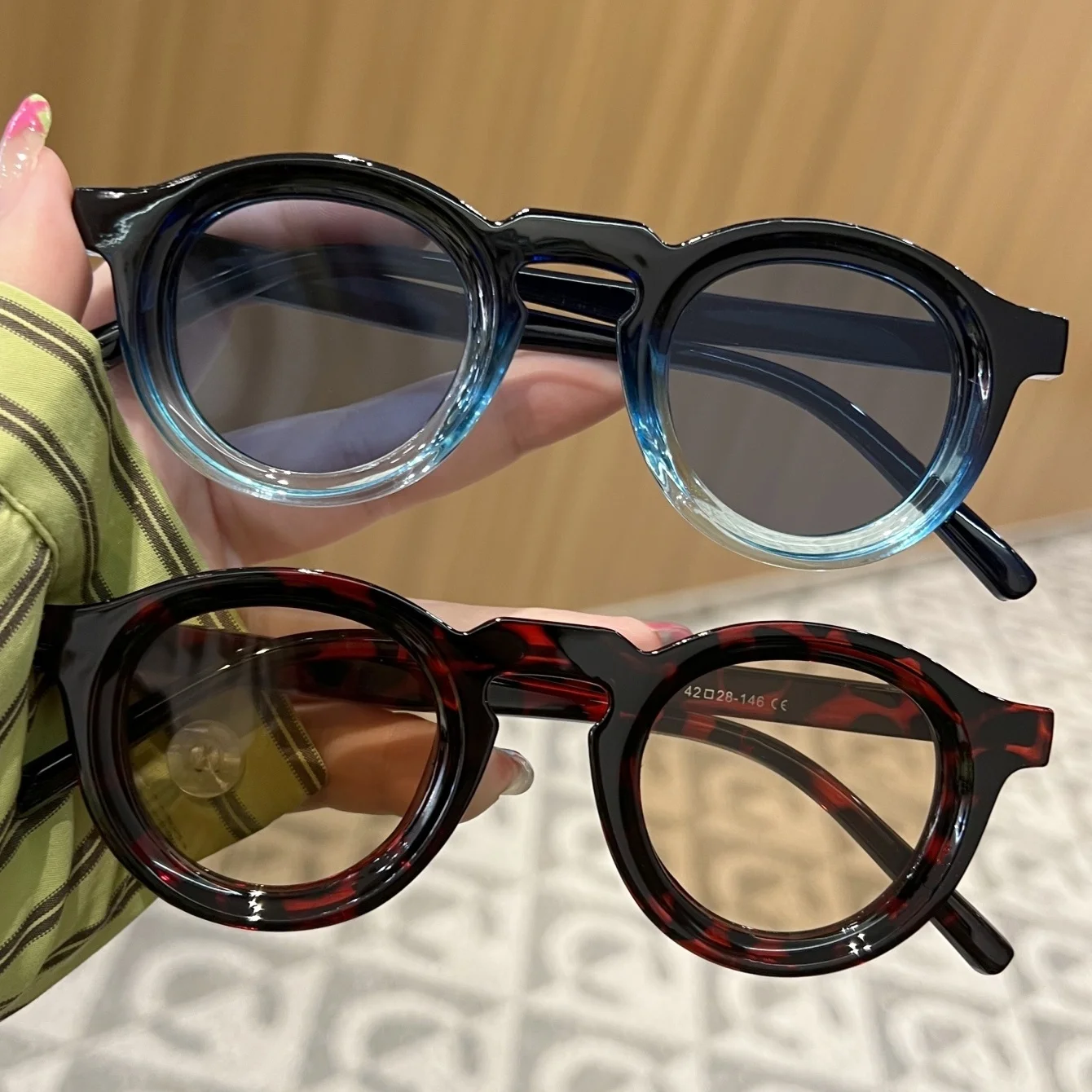 2Pcs Unisex Sunglasses New Retro Oval Style Personality Refreshing Versatile Trendy Dopamine Accessories Couple Daily Outing Vac
