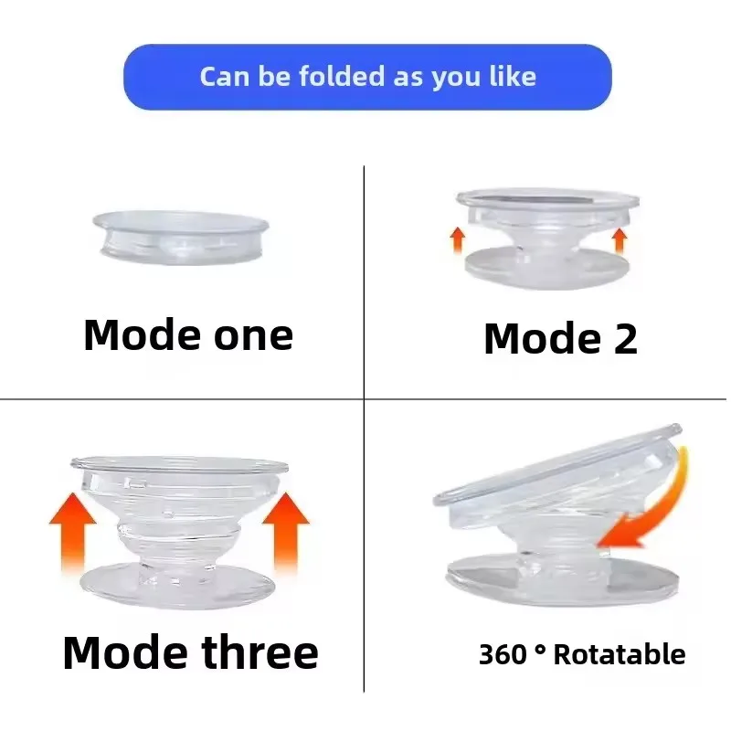 1PCS Falten Telefon Airbag Halterung SmartPhone Fall Transparent Faul Halter Paste Zubehör Magnetische Auto Zubehör Innen