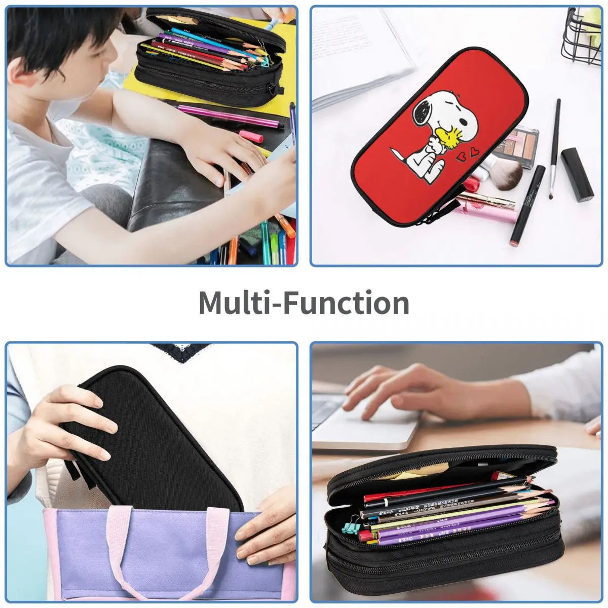 Cartoon Snoopy Peanuts Comics Accessories Pen Box Large Capacity School Accessories Pencil Bag Gift