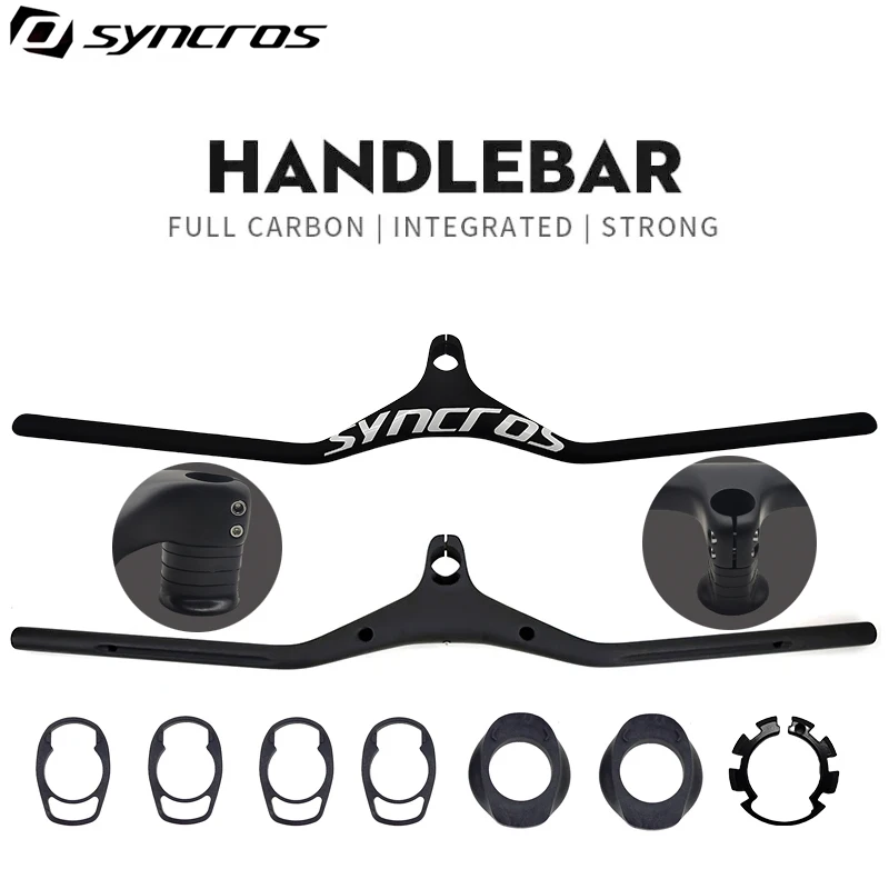 

SYNCROS Mtb Handlebars And Stem 28.6mm-14Degree Carbon Integrated Cockpit Handlebar For Mountain Bike 740~800mm Bicycle Parts