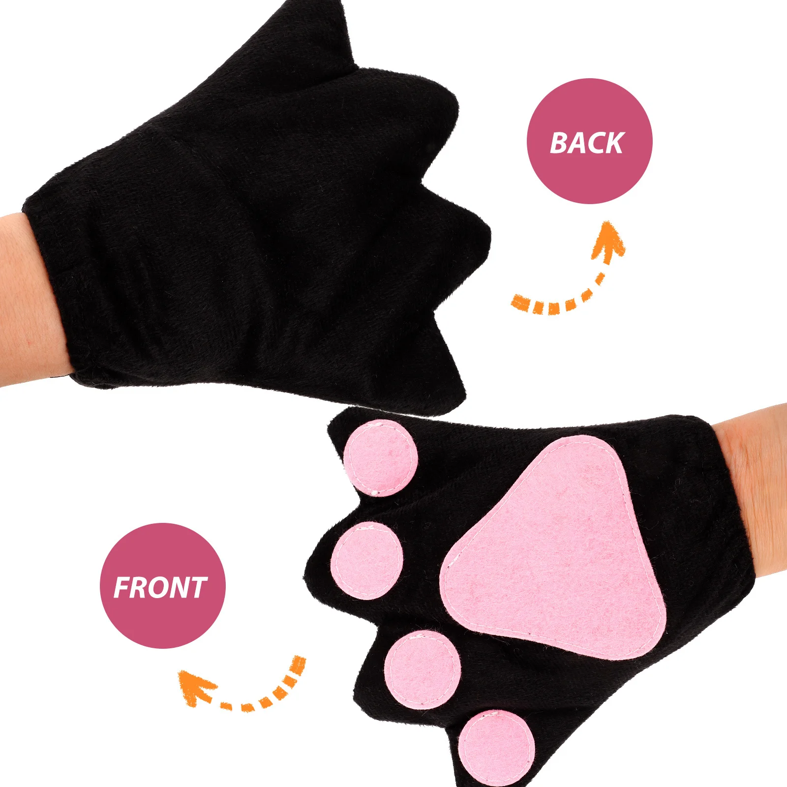 

1Pair Animal Paw Gloves Realistic Claw Shape Soft Material for Cosplay Performance Party Festival Cute Creative Wearable Prop