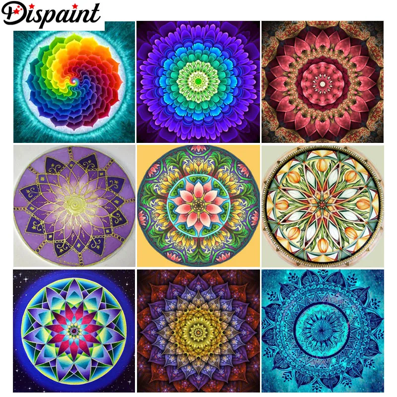 

Dispaint Full Square/Round Drill 5D DIY Diamond Painting "Mandala scenery flower" 3D Embroidery Cross Stitch 5D Home Decor Gift