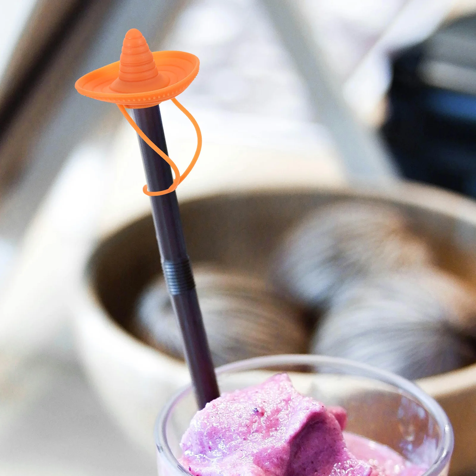 

6Pcs Silicone Straw Covers Reusable Drinking Tips Protector Caps Decor Drinking Straw Cover Tips for Straws Sleeve for Straws