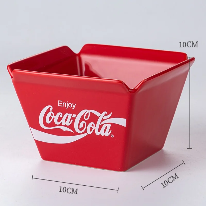 Coca Cola Ceramic Bowl Fruit Bowl Cafe Snack Basket Popcorn French Chips Bowl Microwave Safe for Tableware Christmas Gift view 6