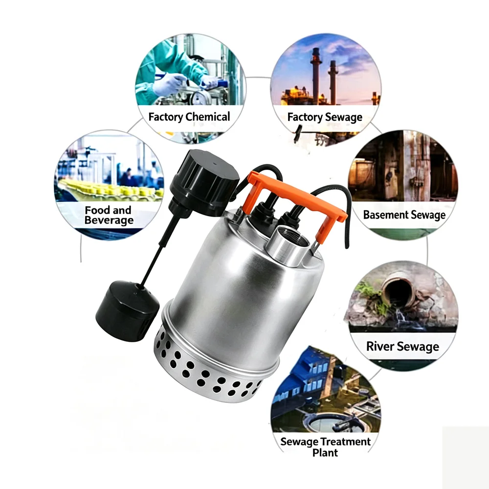 220V Intelligent Mini Low Water Level Submersible Automatic Drain Pump for Basement, Elevator Pit and Sump Pit