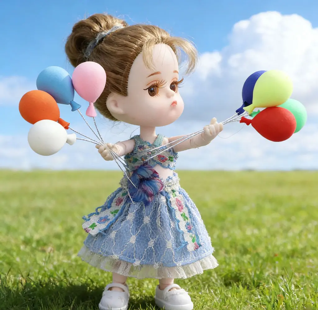 

New Arrival 1:12 Dollhouse Mini Balloons - 8-Pack Clay Scene Model Props, Tiny Decor Accessories for Dollhouse Furniture