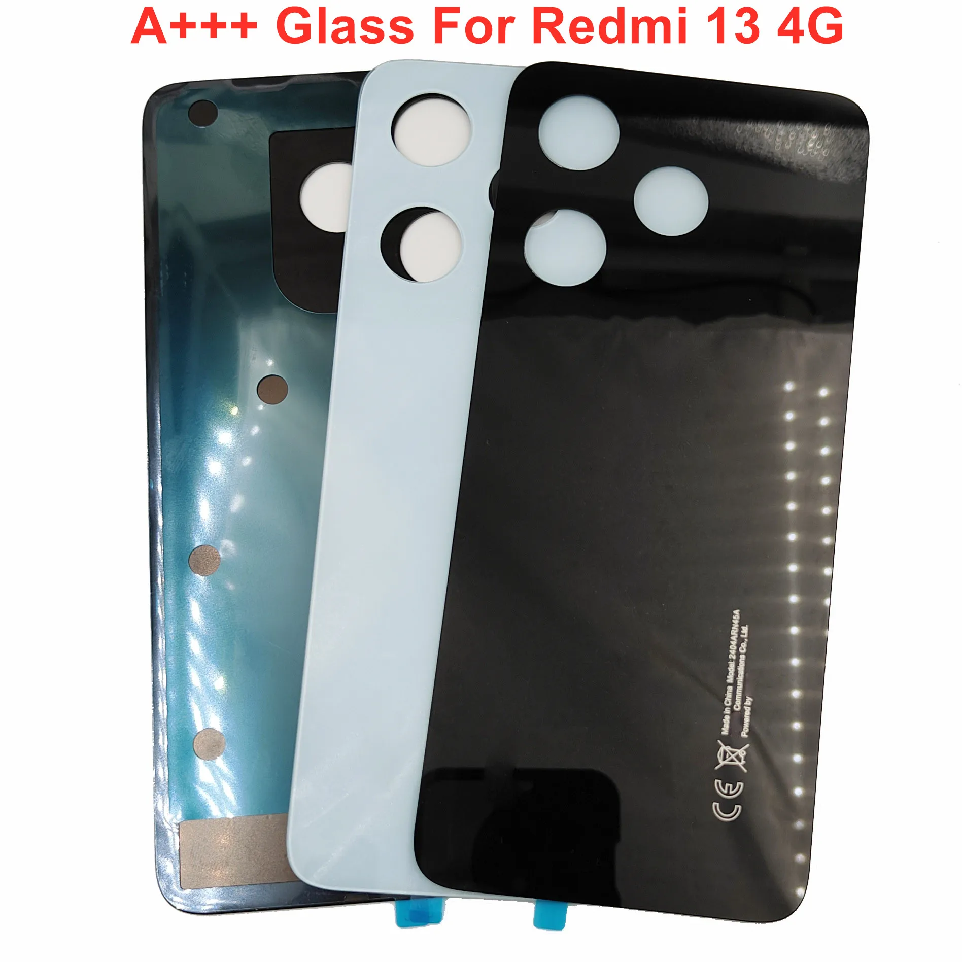 

100% A+++ Glass Battery Cover For Xiaomi Redmi 13 4G Rear Back Door Lid Housing Case Shell With Camera Lens Adhesive Glue Tools