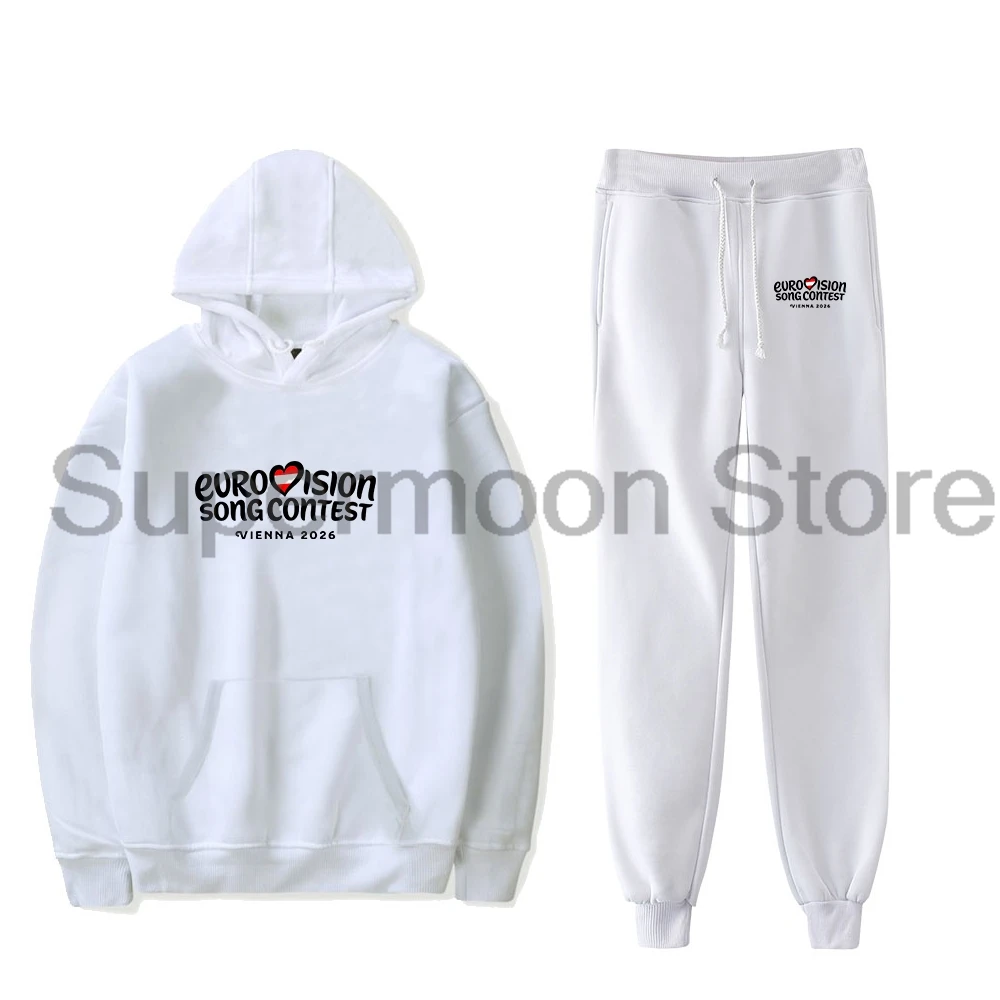 Eurovision Song Contest 2026 Vinenna Logo Hoodie Jogger Pants Two Piece Set Sweatshirts+Sweatpants Men Women Outfit Sets