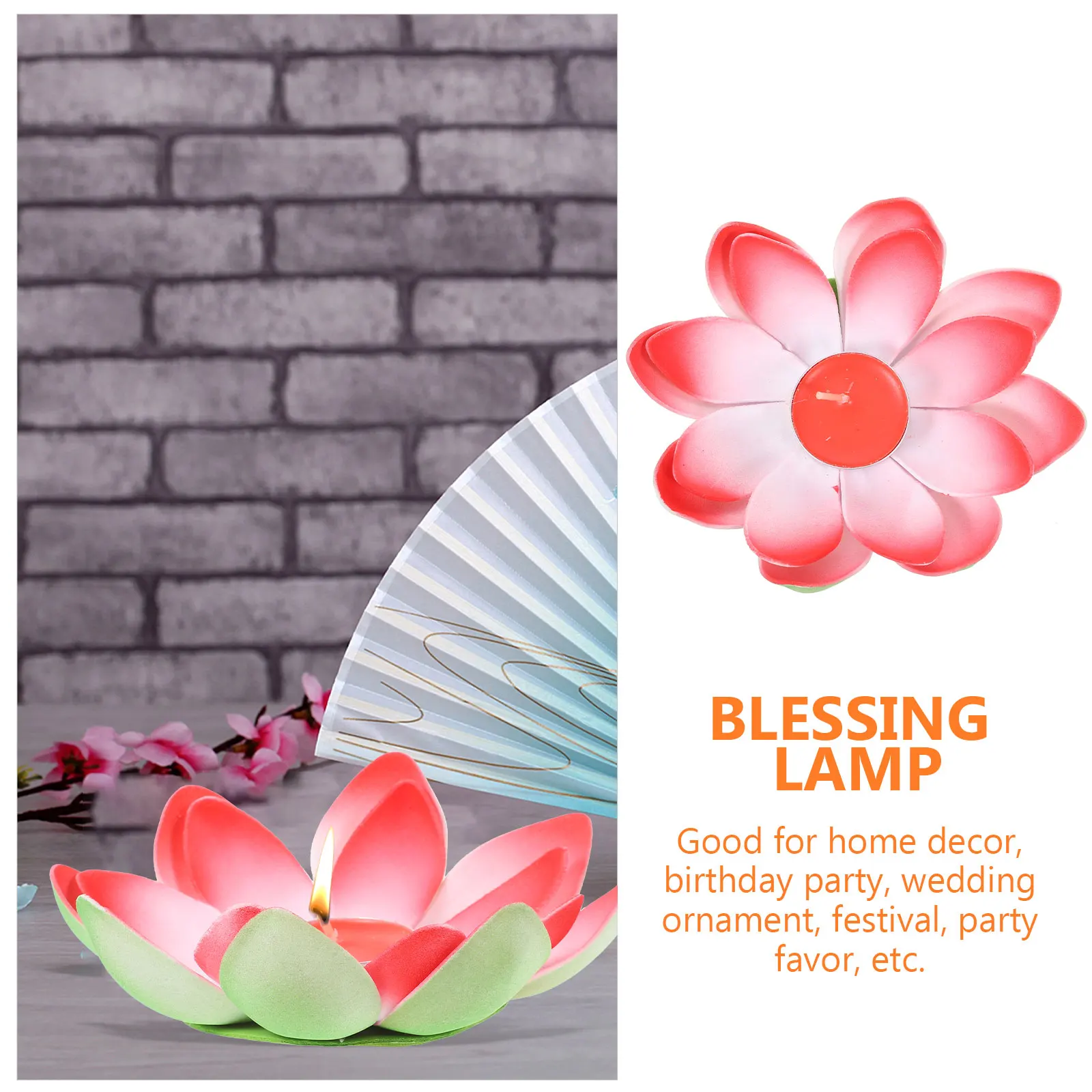 

3 Pcs Lotus Lamp Light Decoration Flower Decorative Candles Blessing Shape