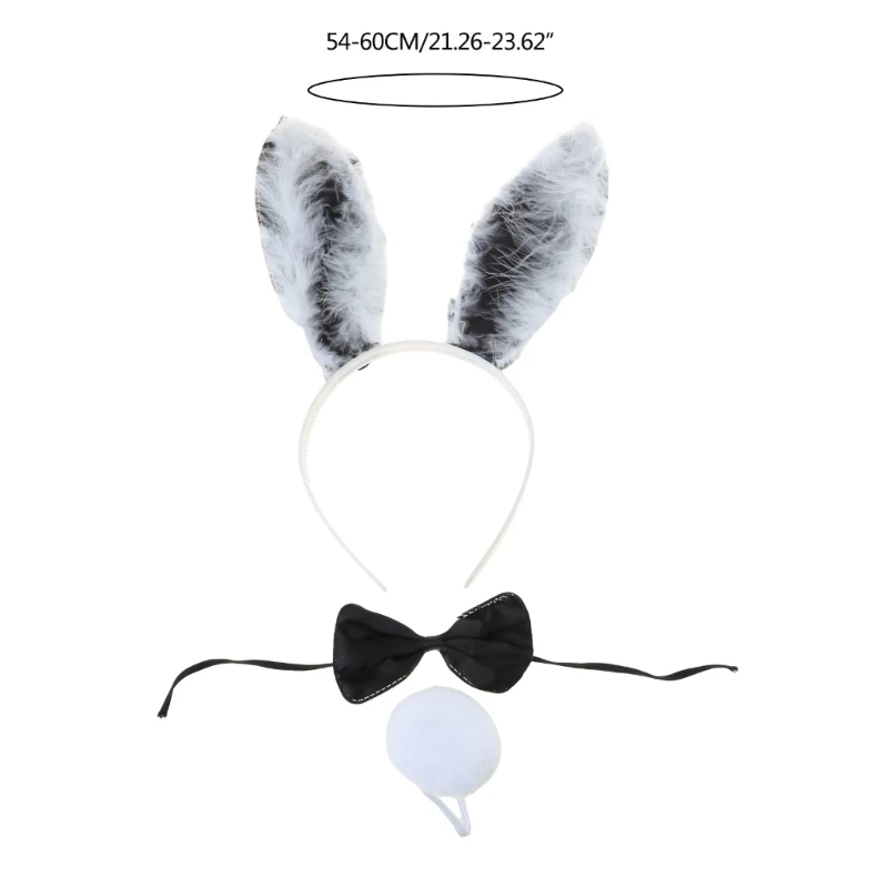 Oreille lapin en peluche bandeau Sexy bandeau queue accessoires fête Costume dame casque
