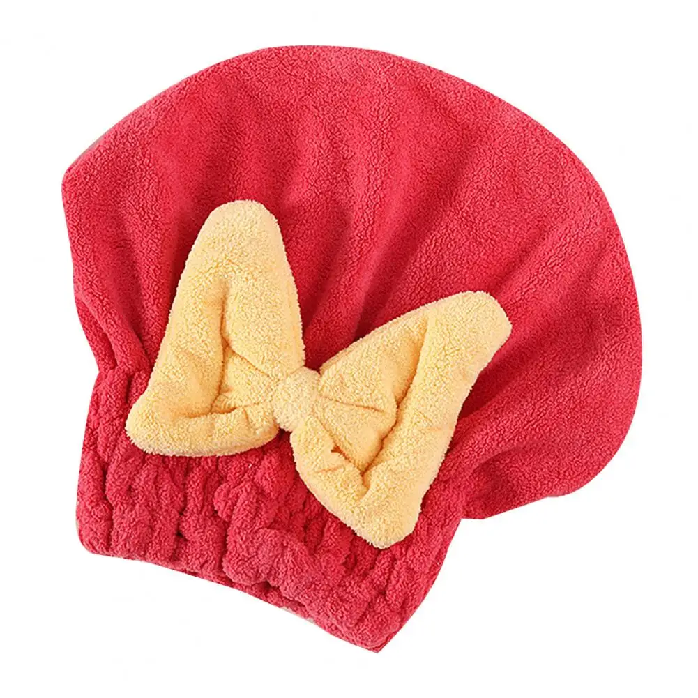 Dry Hair Cap Hair Towel for Wet Hair Super Absorbent Drying Hat with Elastic Band for Quick Drying Frizz Bow Decor Head for Home