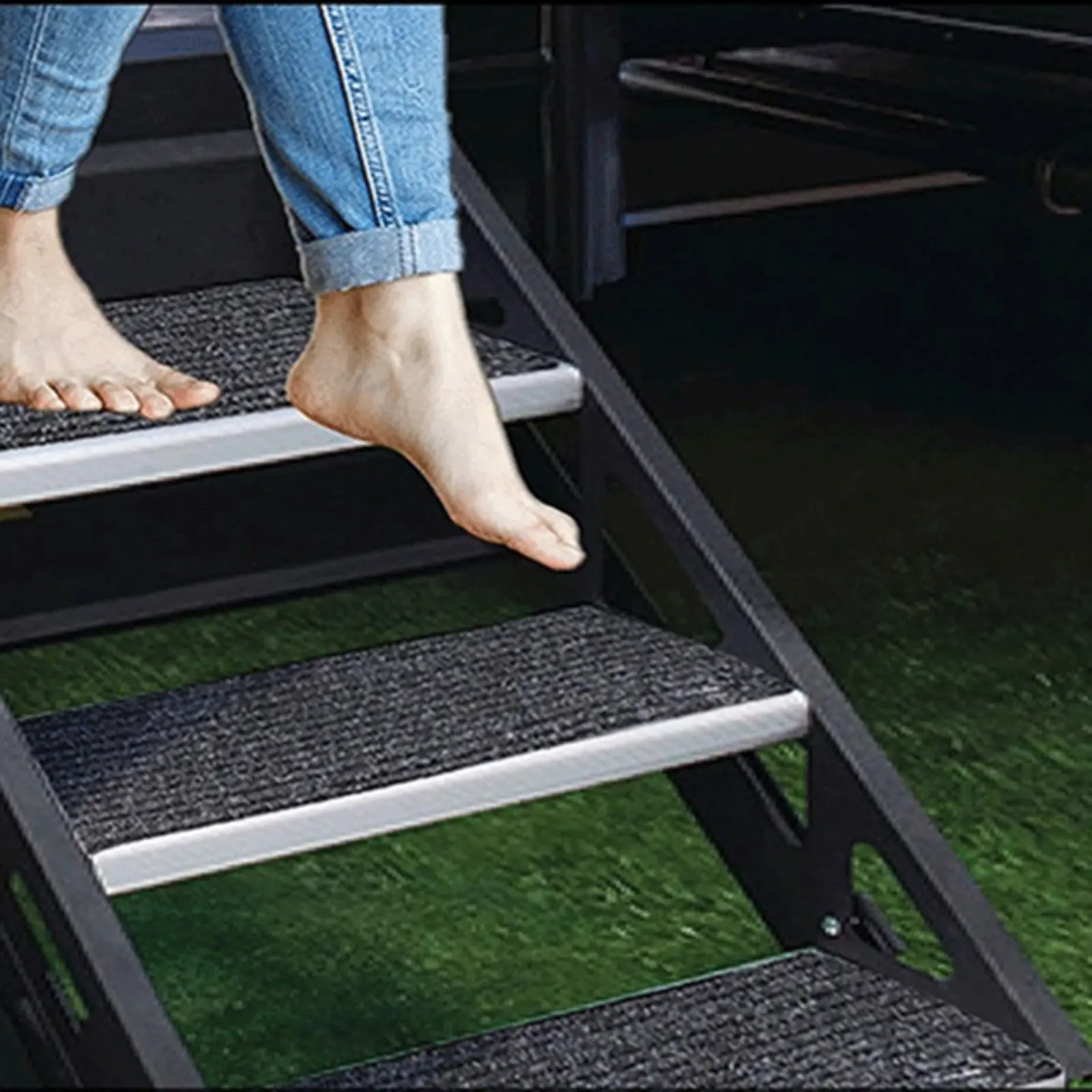 

4 Pieces RV Step Cover Easy to Install Motorhome Step Step Cover Recreational Vehicle Stair Carpet Quick-Drying Recreational