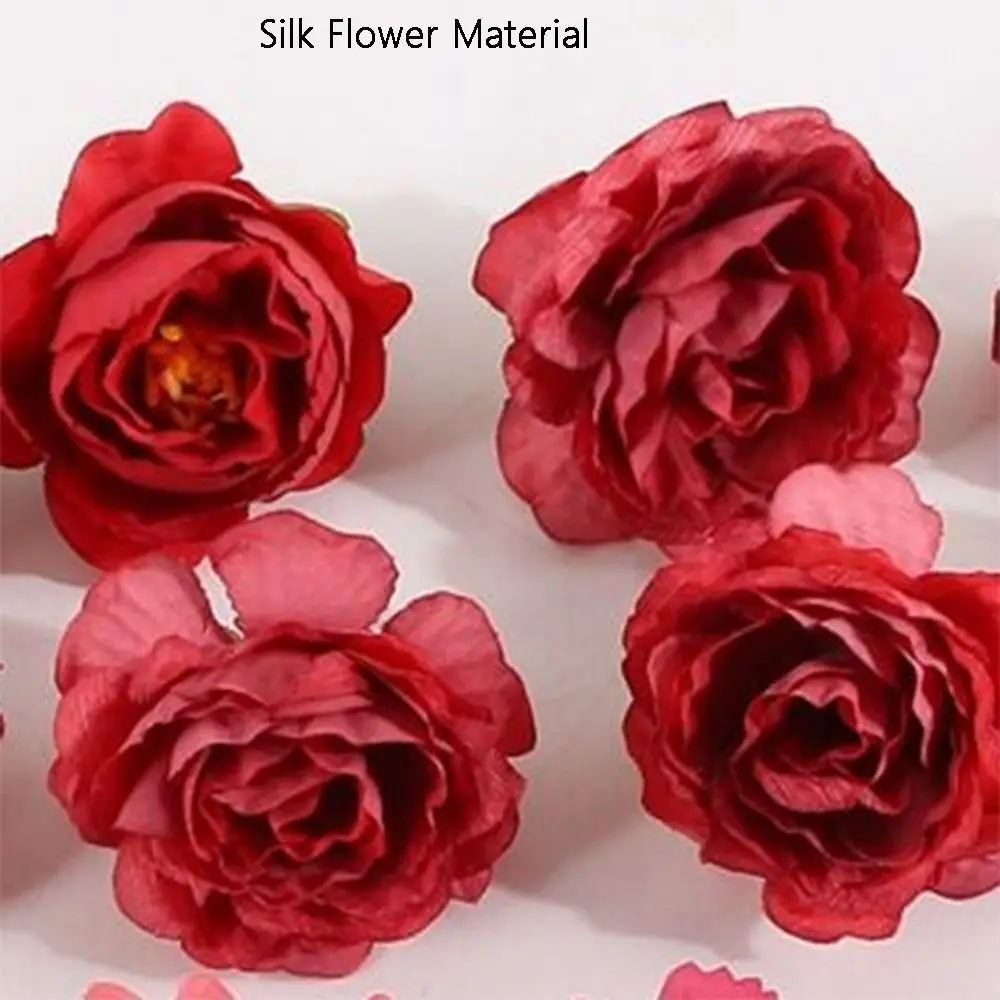 20Pcs Handmade Silk Fake Flower Material Set Artificial Flowers Material Set Hanfu Headdress DIY Material