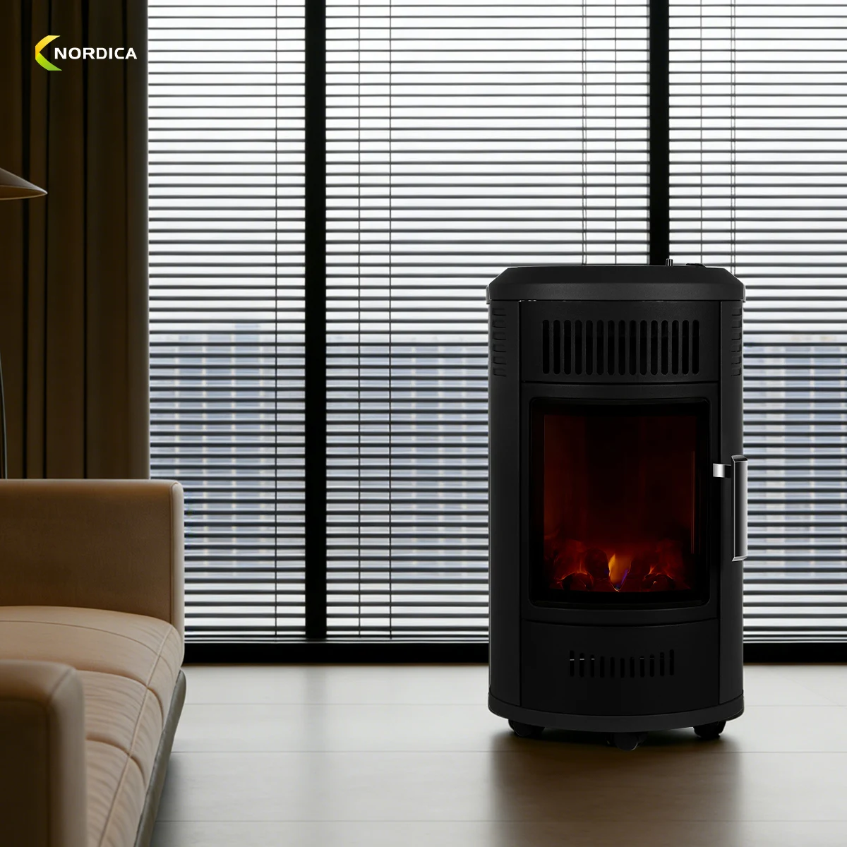 Fast Heating Real Flame Portable Indoor Gas Heater 3.4 KW  LPG Gas Heater for Household