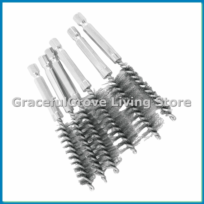 

6 Pcs Wire Brushes for Drill,Stainless Steel Small Wire Brush in Different Sizes,for Cleaning,Cleaning Wire Brush Set-ABFB