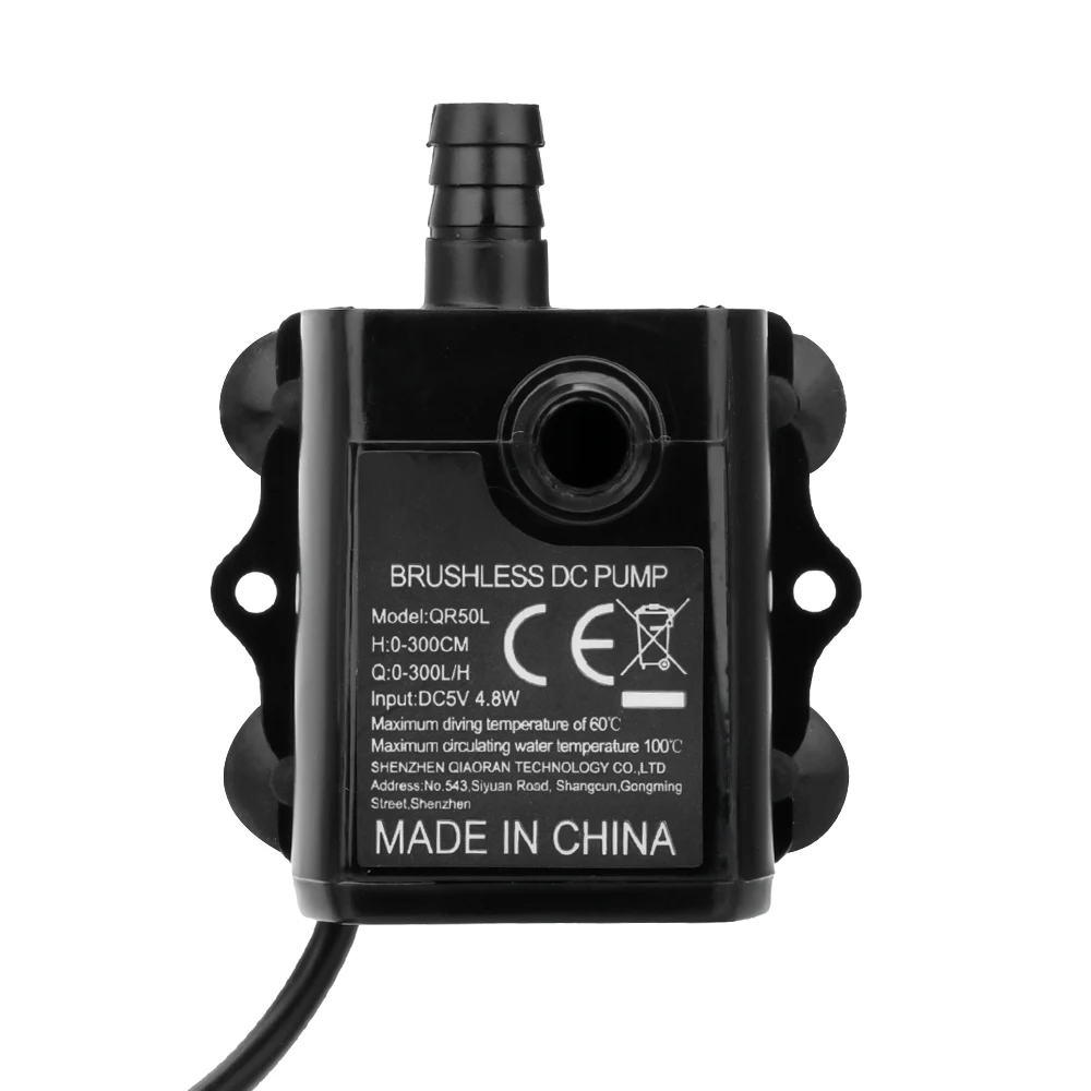 Brushless DC 5V USB Water Pump 2.4W 4.8W 250L/H/ 300L/H Pool Circulating Submersible Pump Water Pump Fountain Aquarium