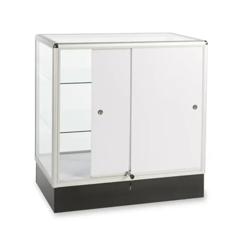 Luxury Aluminum Glass Display Case with LED Light for Jewelry and Watch Modern Showcase Cabinet Home Decor Storage Box Modern