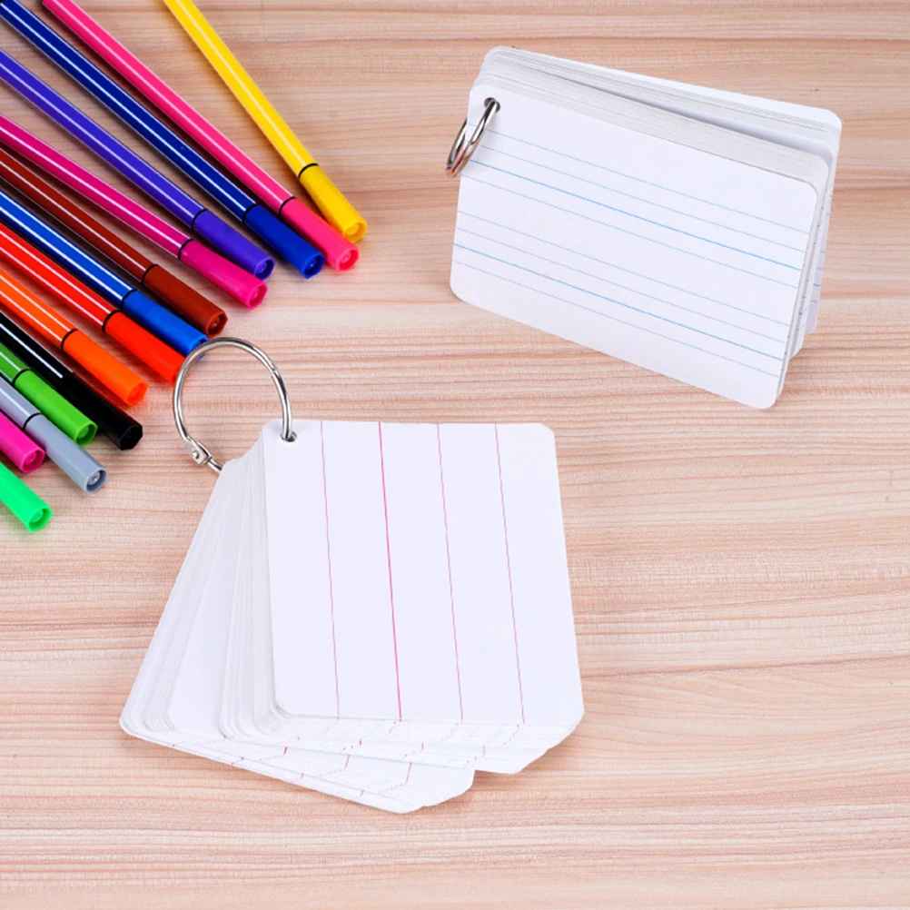 3Pcs Pinyin Card Double-Sided Thickened High-Quality Paper Easy Turn Pages Practical for School Students English Word Blank