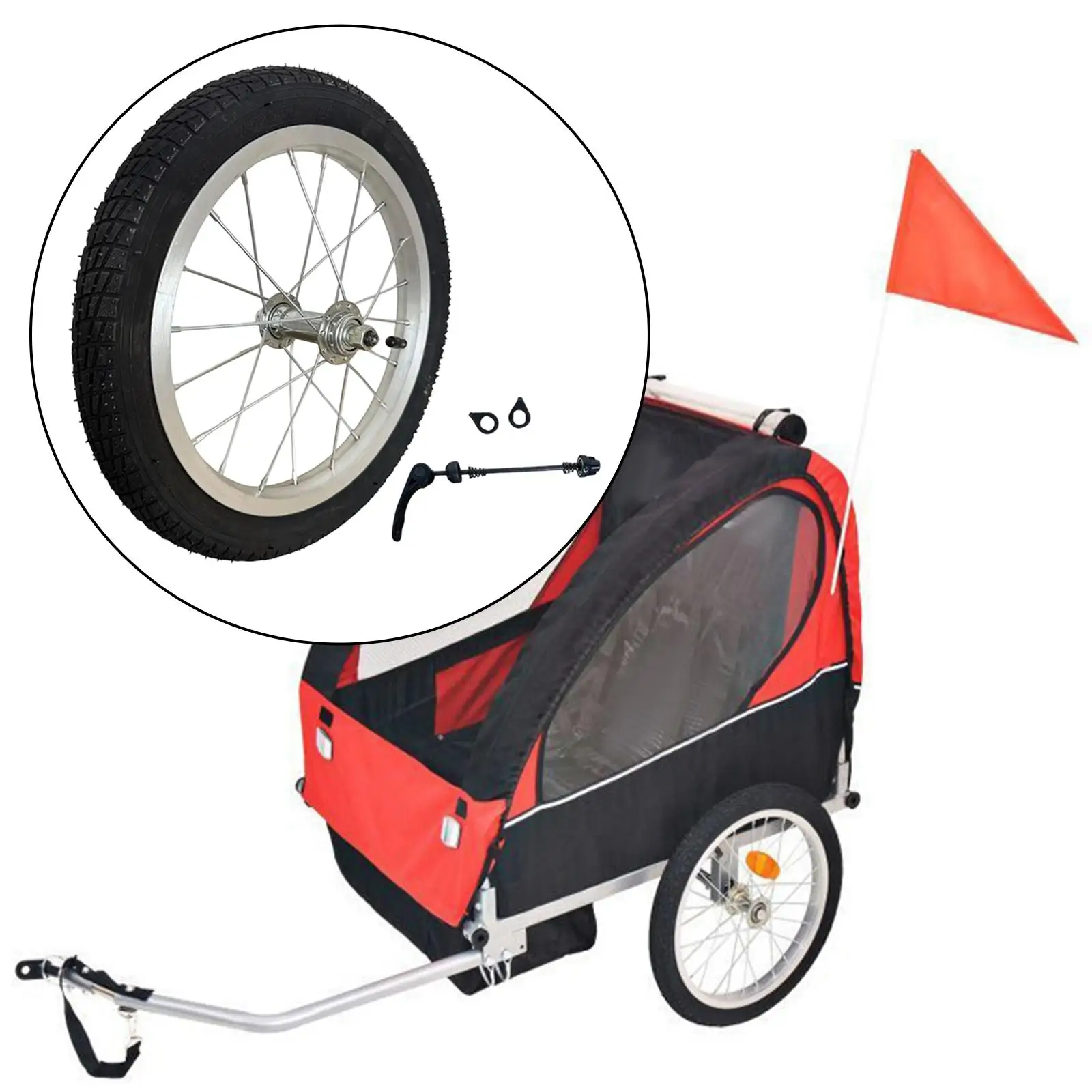 

Bicycle Trailer Wheel High Performance Easy to Install Spare Parts Practical Replacement Accessories Bike Trailer Component