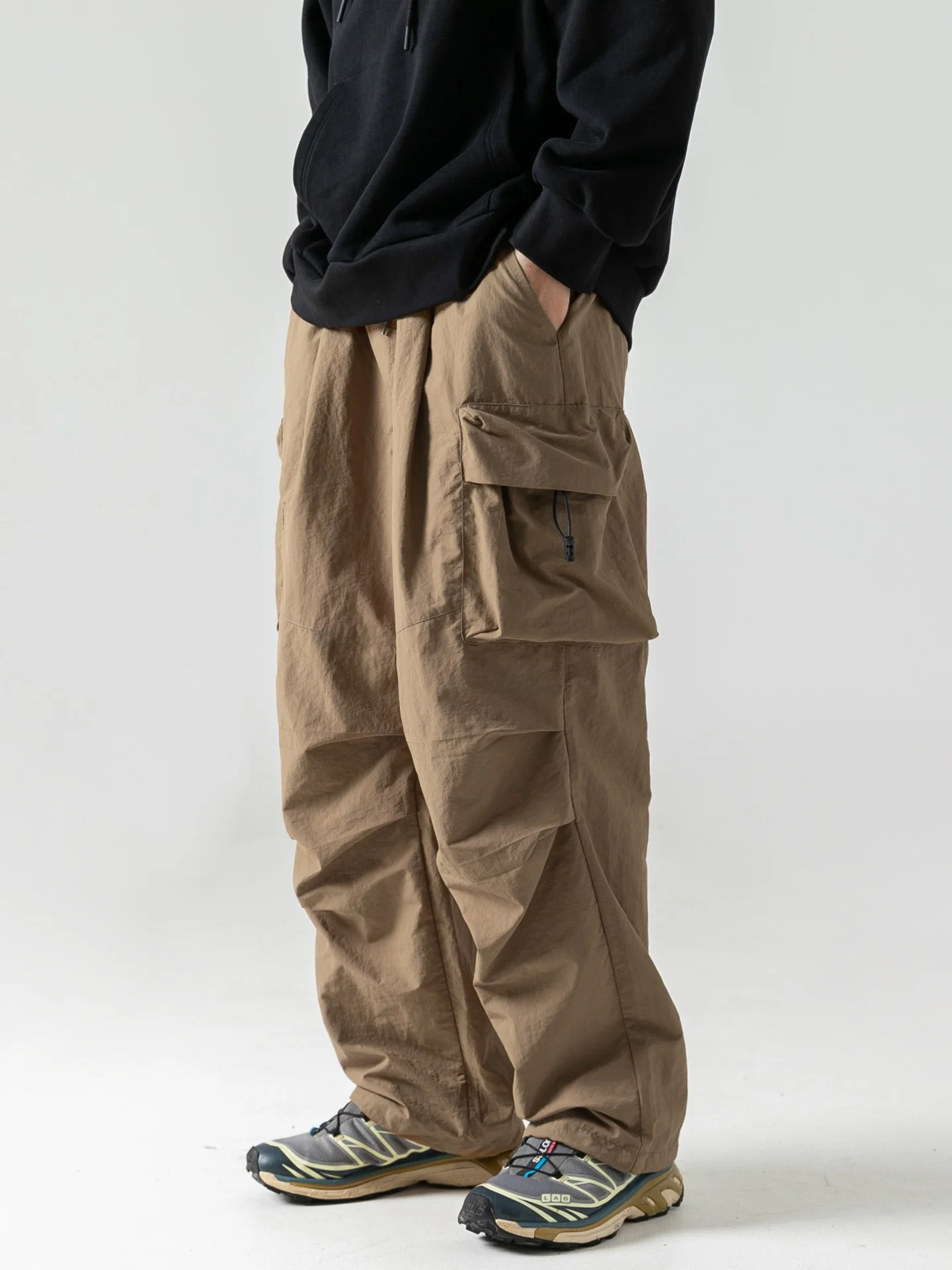 

Casual Men's Sport Pants Cargo Sle Loose Wide Leg Casual All-Match Workwear with Pleats Street Hip Hop Trending Brand