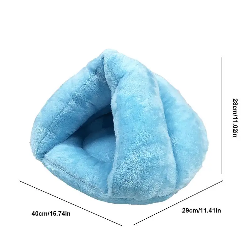 Winter Plush Dog Bed Fluffy Triangular Cat Tent Cave Bed Semi-Open Winter Pet Supplies Creative Non-Slip Bottom For Pets Travel