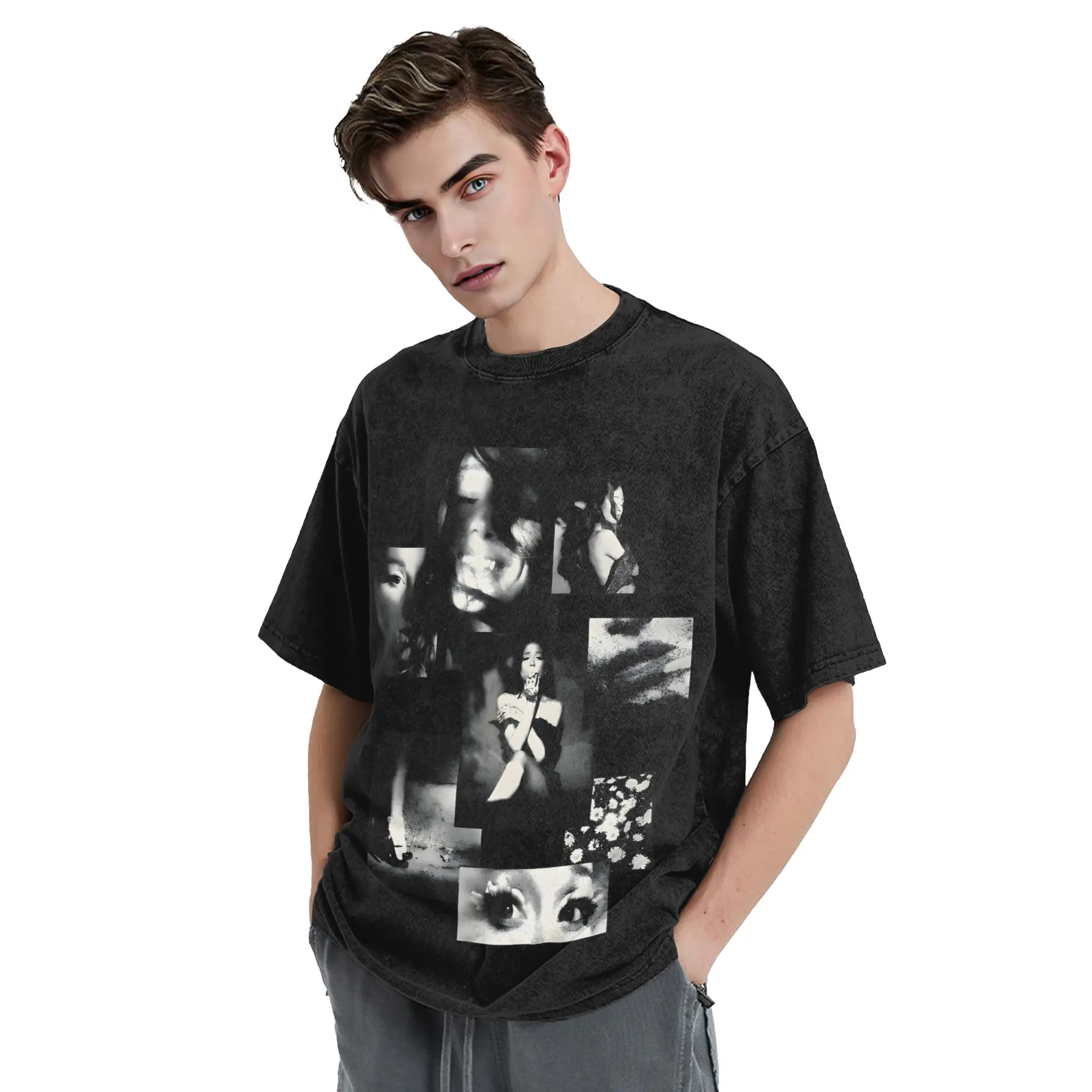 Ariana Grandes Petal Washed T Shirt Streetwear  Retro T-Shirt  Tees Tops Men Women Cotton Harajuku Summer
