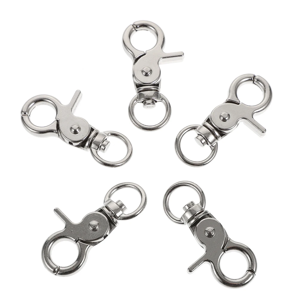 

5 Pcs Birdcage Lock Accessories Birdcages Key Chain Food Holder Stainless Steel Crate Clip Hook
