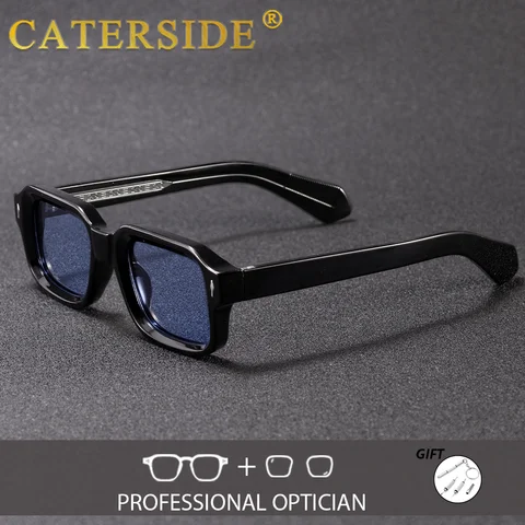 CATERSIDE Men Polarized Optical Sunsunglasses Square Frame Prescription Eyeglass Private Customization Square Lens Glasses UV400