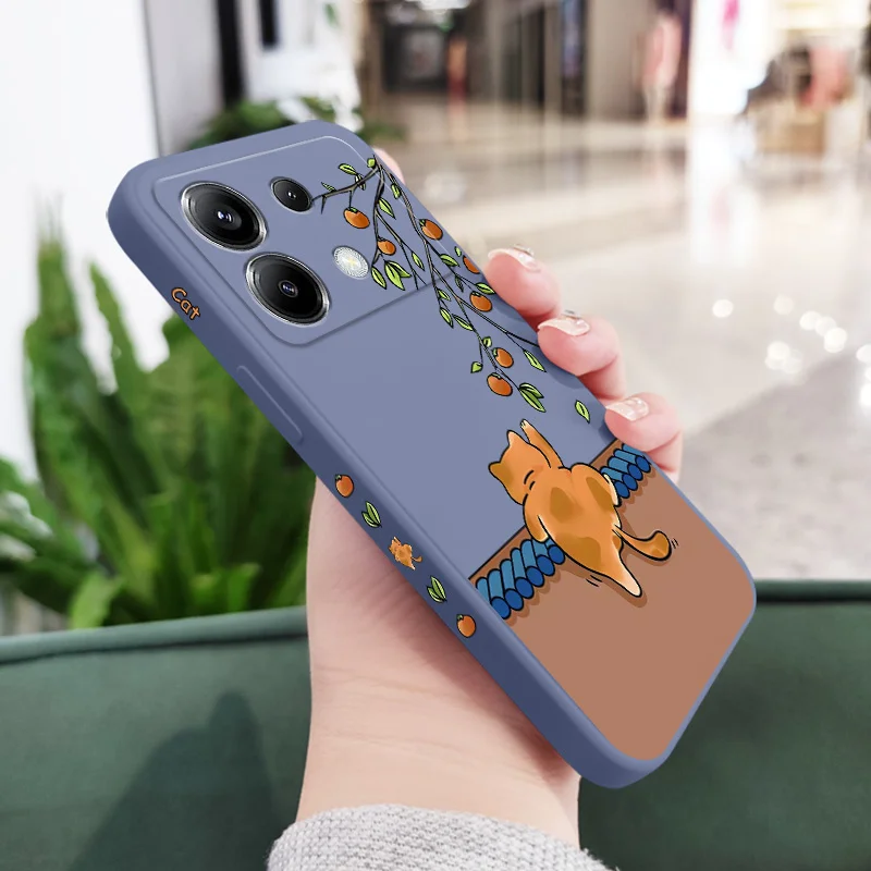 Little Orange Cat Phone Case For Xiaomi Poco F8 F7 X7 X6 F6 M6 M5 M5S F5 X5 F4 X4 M4 F3 M3 X3 Pro 4G 5G GT Silicone Cover