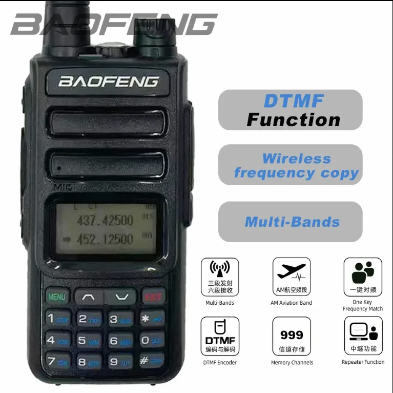 Aviation Band TH15X 3-5 km three-band two-way radio controller 108-136 MHz Baofeng professional update handheld intercom