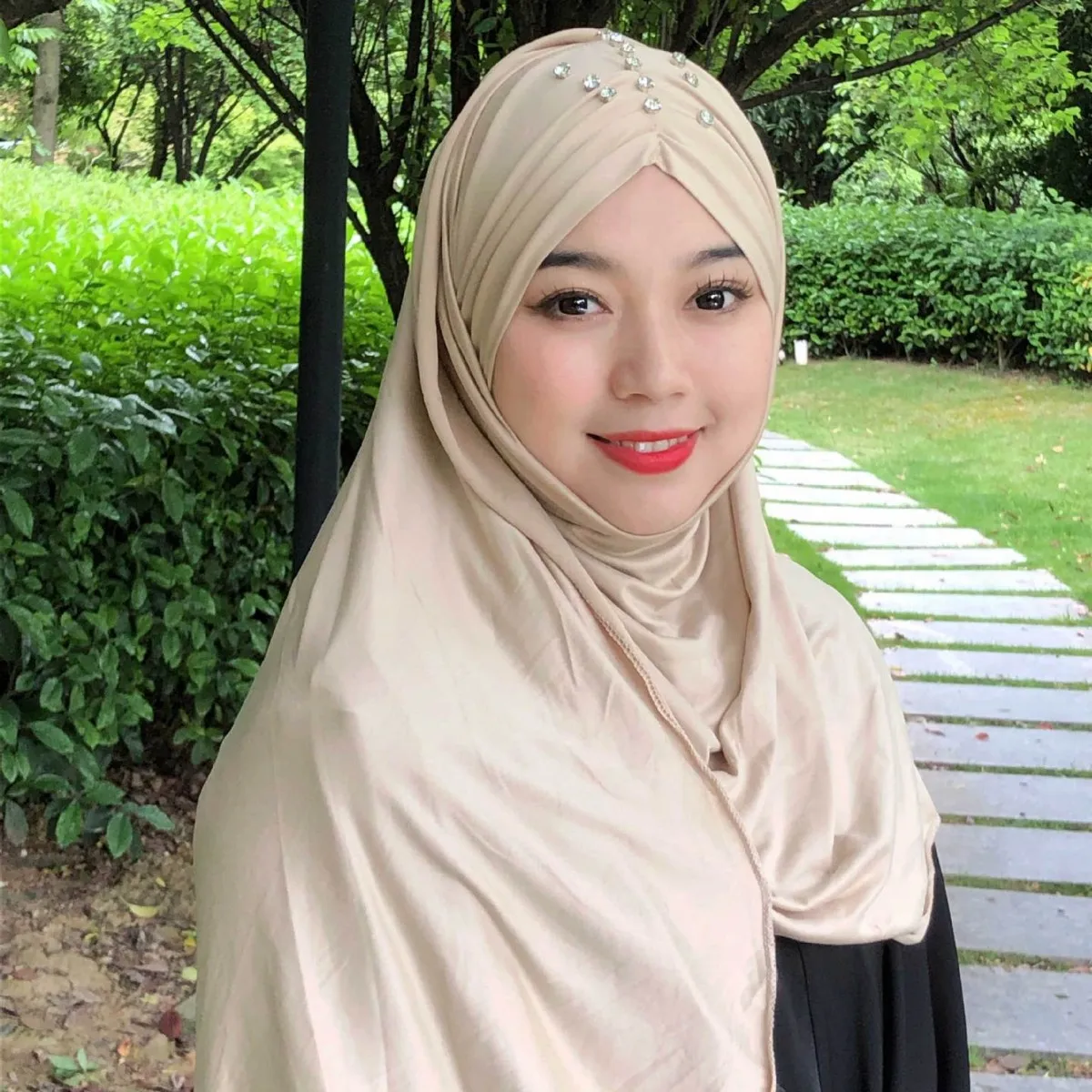 Moslim Instant Sjaal Zachte Hijab Tulband Jersey Hijaabs Voor Vrouw Islamitische Arabische Hoofddoek Wrap Sjaal Pull On Ready Sjaals Mujer