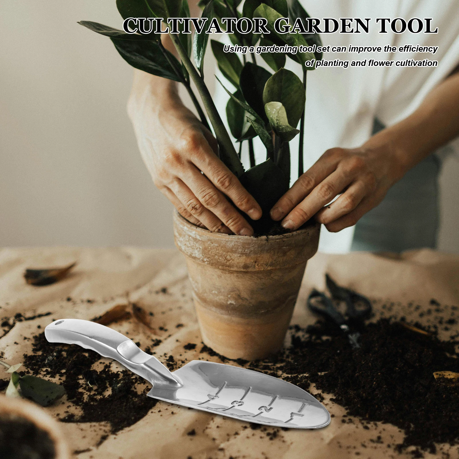 

Gardening Digging Shovel Tools Lightweight Aluminum Alloy Soil Outdoor Spades Silver Shovels Planting Man Portable for Gardening