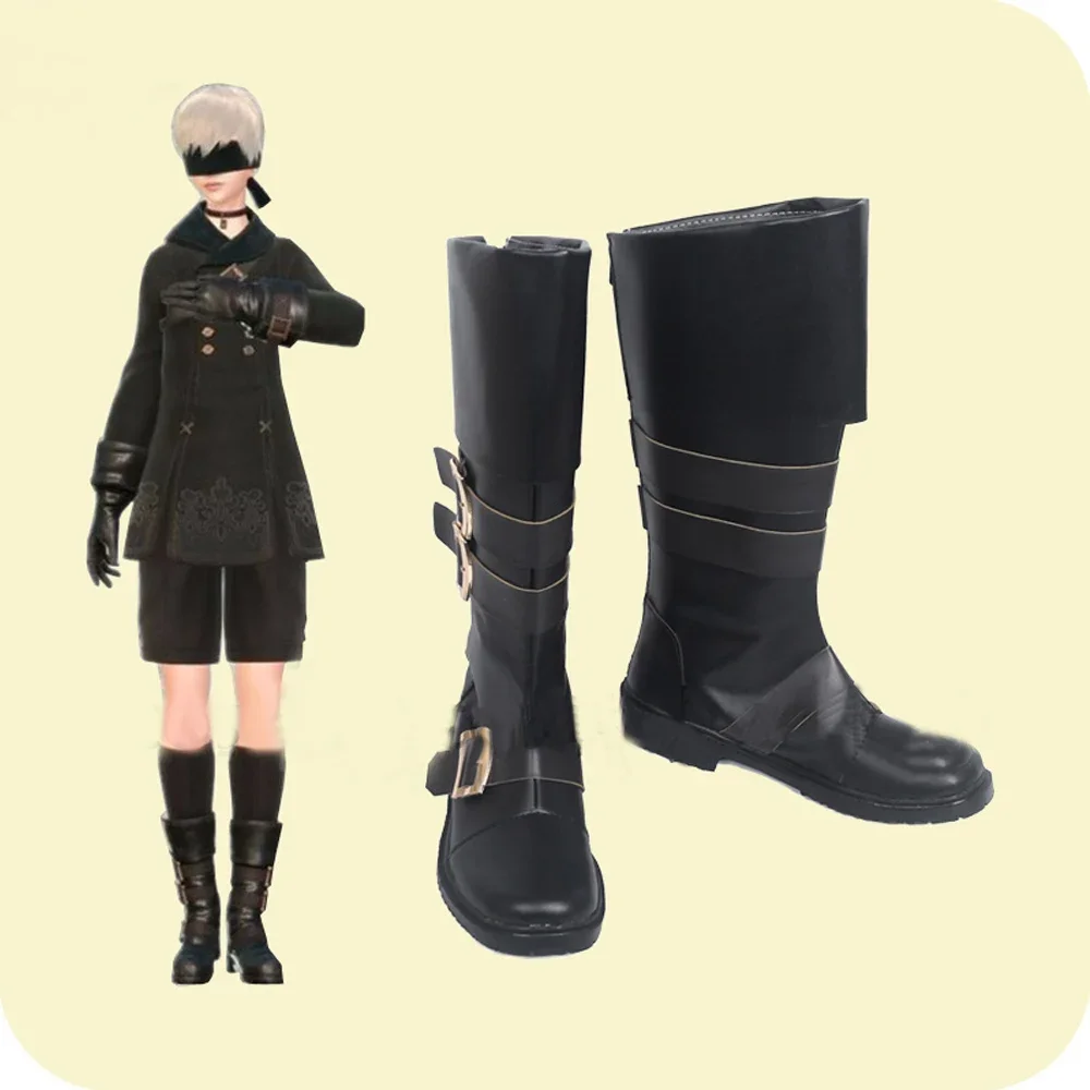 NieR: Automata 9S YoRHa No.9 Type S Black Cosplay Shoes Boots Halloween Carnival Cosplay Costume Accessories