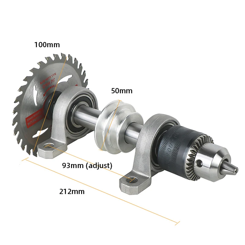 Cutting Machine Spindle Bearing Seat Bench Saw DIY Woodworking Cutting Rotary Lathe Cutting Spindle Chuck Drill Chuck Set