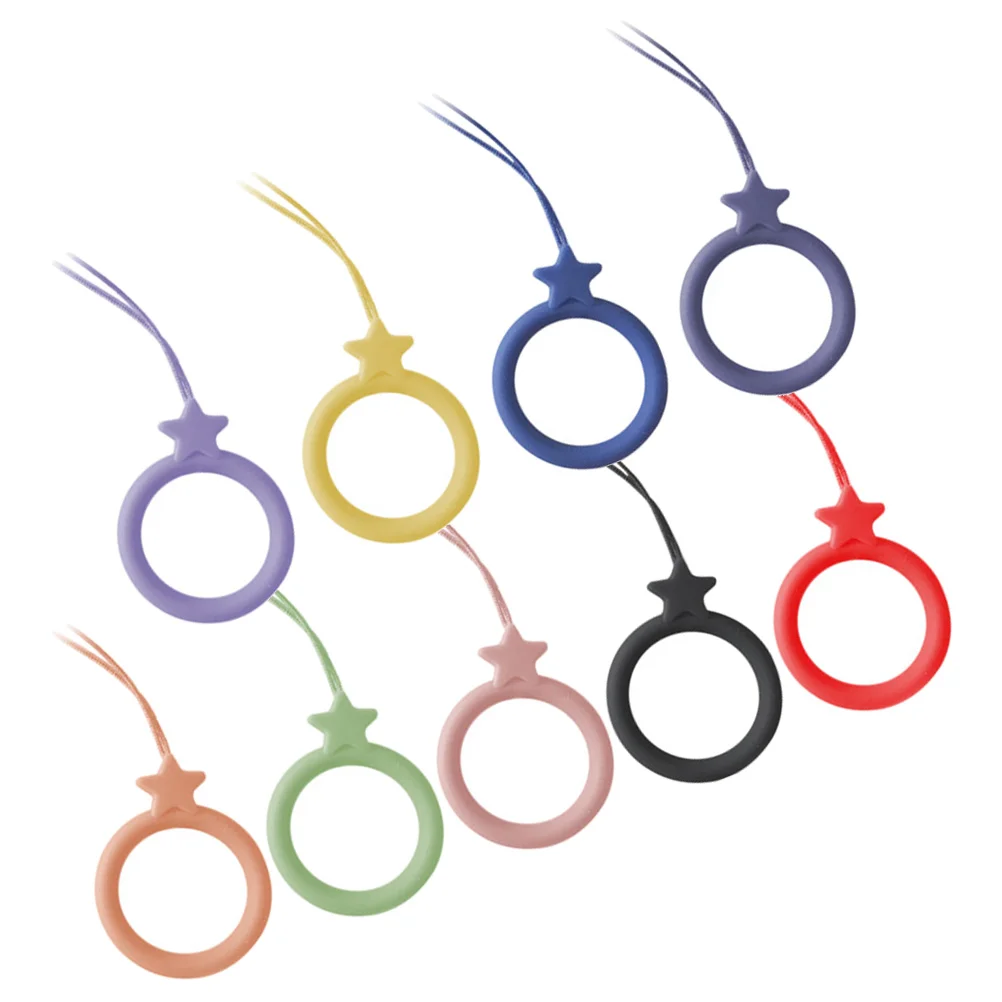 

9Pcs Silicone Phone Strap Lightweight Lanyard Hanging Rope Chain AntiLost Keychain Mobile Phone Straps Comfortable