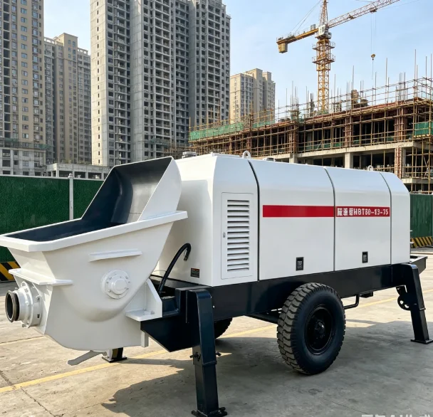 Electric Driven Mobile Concrete Transfer Pump High Efficiency Concrete Equipment For Villa Building Project