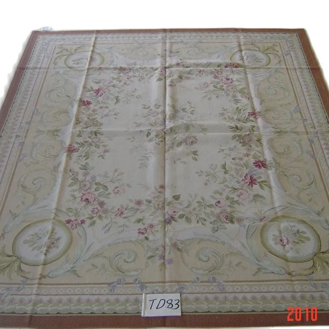 

Free shipping 9'x12' Stunning French style aubusson carpets hand knotted rugs